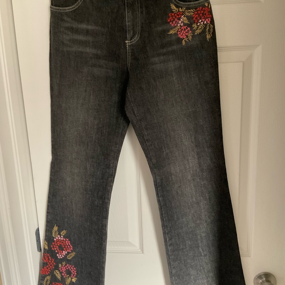 J. Jill Vintage Black Embroidered Jeans Size 4